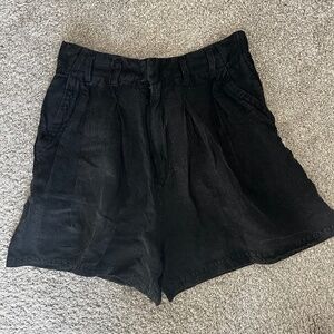 Free people high waisted black linen shorts, size 4